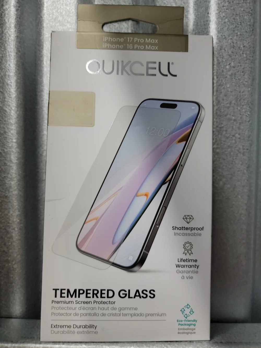 Quikcell Tempered Glass Screen Protector for iPhone 17/16 Pro Max - Clear